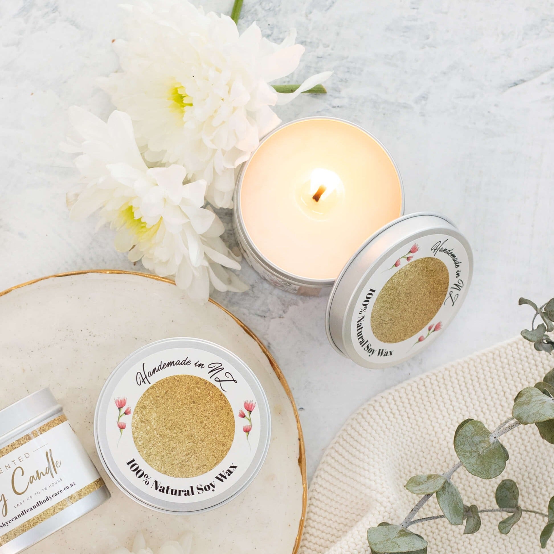 Tin Candle in Sandalwood